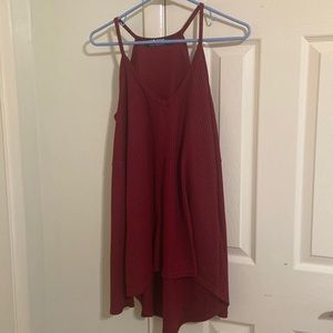 Cold shoulder waffle knot top